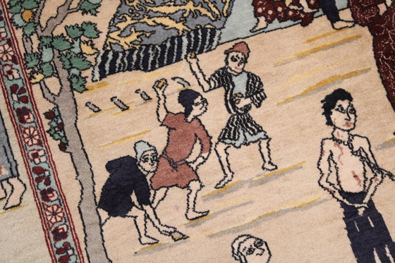 Image 1 of Original Täbriz Persreppich Bild Motive Alt 218 X 137 Cm