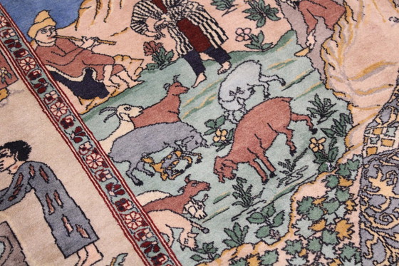 Image 1 of Original Täbriz Persreppich Bild Motive Alt 218 X 137 Cm