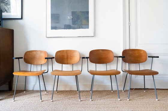 Image 1 of 4x Gispen 216 von Wim Rietveld Stuhl