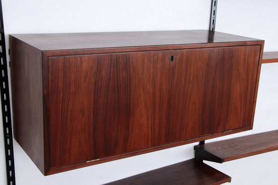 Image 1 of Modulares Wandsystem aus dunklem Holz von Kai Kristiansen - FM Møbler