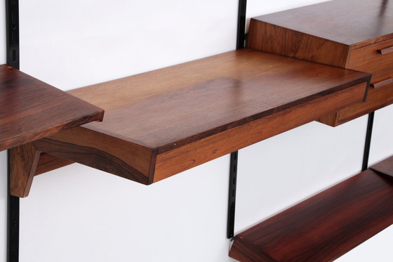 Image 1 of Modulares Wandsystem aus dunklem Holz von Kai Kristiansen - FM Møbler