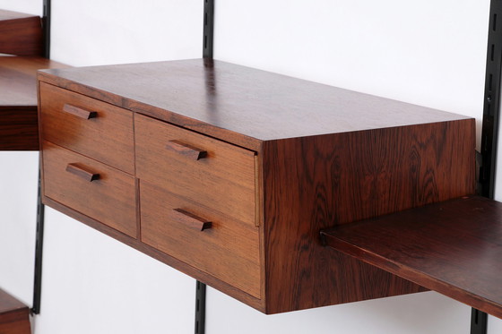 Image 1 of Modulares Wandsystem aus dunklem Holz von Kai Kristiansen - FM Møbler