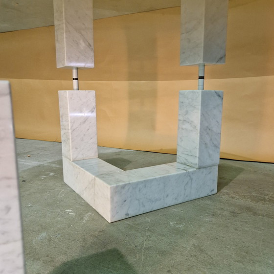 Image 1 of Postmoderner Couchtisch aus Marmor und Glas, Italien 1970er Jahre