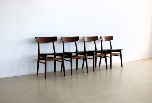 4x Farstrup Esszimmerstühle – eetkamerstoelen, Skai, Wood, Vintage (photo 2 of 7)