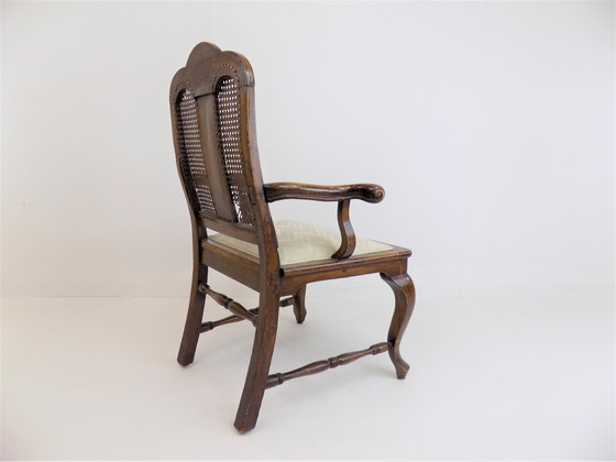 Image 1 of Neobarocker Holzstuhl mit Wiener Geflecht