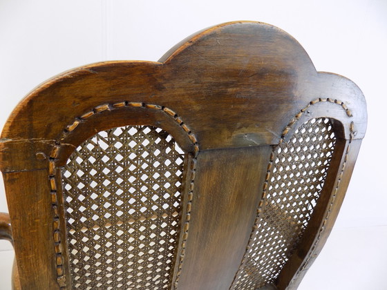 Image 1 of Neobarocker Holzstuhl mit Wiener Geflecht