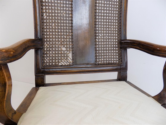 Image 1 of Neobarocker Holzstuhl mit Wiener Geflecht