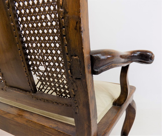 Image 1 of Neobarocker Holzstuhl mit Wiener Geflecht