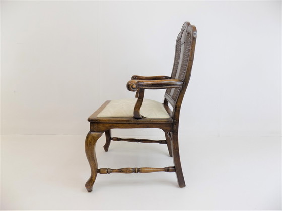 Image 1 of Neobarocker Holzstuhl mit Wiener Geflecht