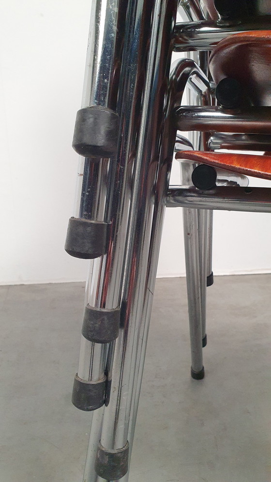 Image 1 of 8x Eromes Pagholz stapelbarer Designerstuhl