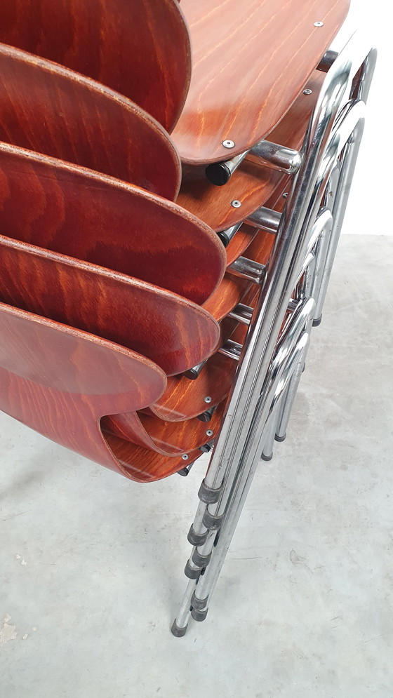 Image 1 of 8x Eromes Pagholz stapelbarer Designerstuhl