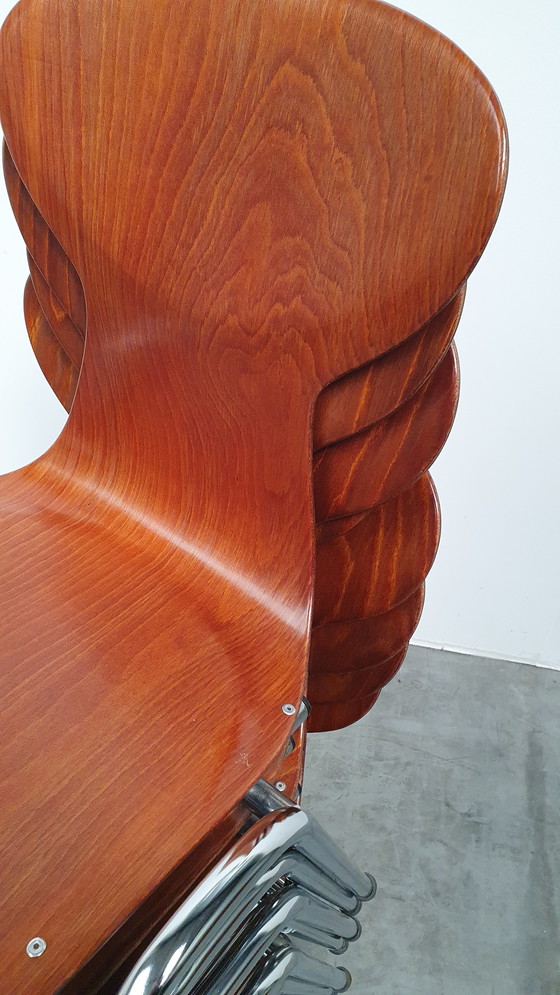 Image 1 of 8x Eromes Pagholz stapelbarer Designerstuhl