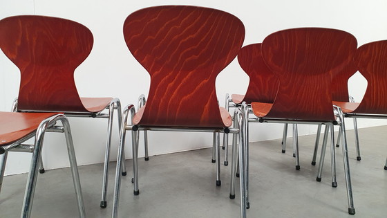 Image 1 of 8x Eromes Pagholz stapelbarer Designerstuhl