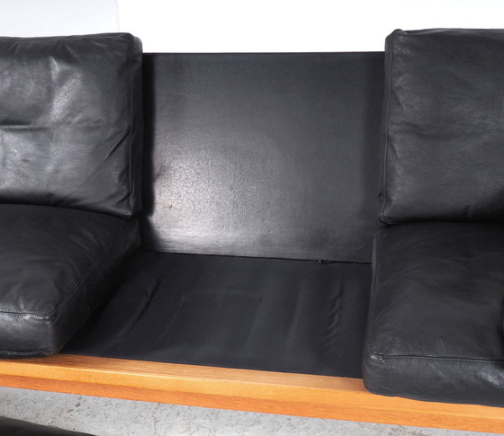 Image 1 of Vintage Poul Volther Sofa aus schwarzem Leder im dänischen Design, 1960er Jahre