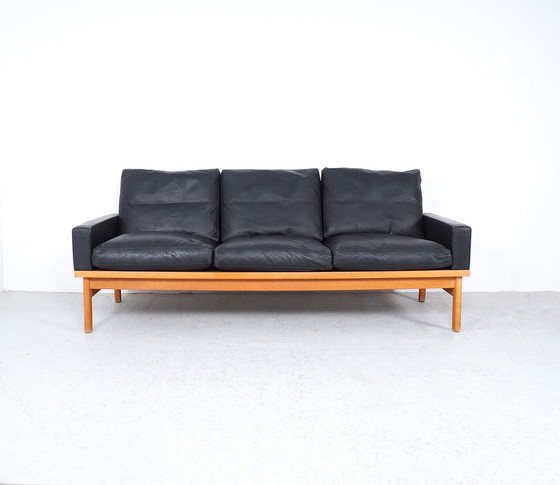 Image 1 of Vintage Poul Volther Sofa aus schwarzem Leder im dänischen Design, 1960er Jahre