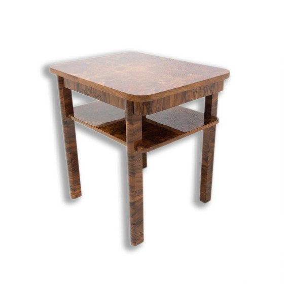 Image 1 of Vintage Art Deco Couchtisch aus Nussbaumwurzelholz, Tschechoslowakei 1930er Jahre