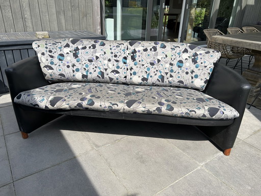 Leolux Sofa Kombination aus Leder und Stoff