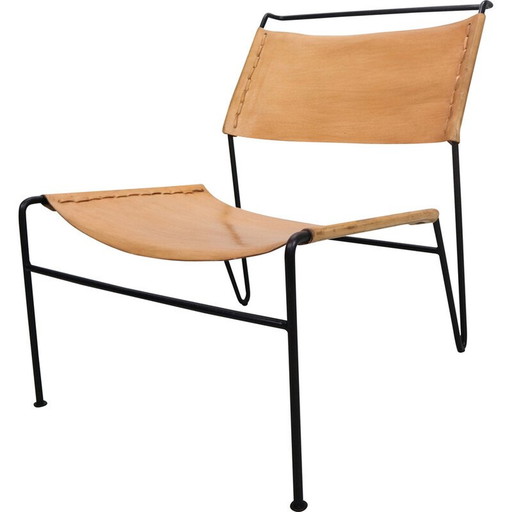 Vintage Stuhl aus lackiertem Metall von A. Dolleman für Metz et Co, Niederlande 1950