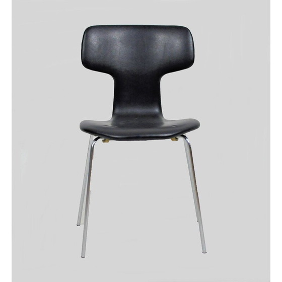 Image 1 of Satz von 8 alten T-Stühlen von Arne Jacobsen von Fritz Hansen, 1960er Jahre