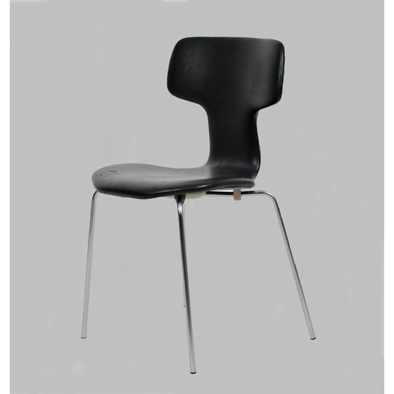 Image 1 of Satz von 8 alten T-Stühlen von Arne Jacobsen von Fritz Hansen, 1960er Jahre