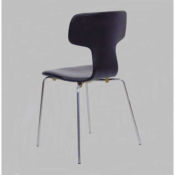 Image 1 of Satz von 8 alten T-Stühlen von Arne Jacobsen von Fritz Hansen, 1960er Jahre