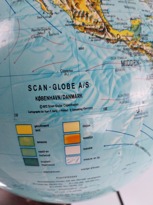 Dänischer Globus von scan globe a.s 1972