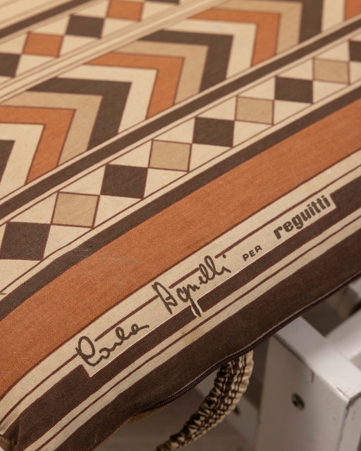 Vintage 70S Stoff Liegestuhl und Trolley Set von Clara Agnelli für Reguitti