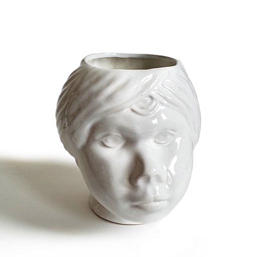 Italienische Vase / Jardiniere "Testa di Moro" im Stil von Fornasetti, 1960er Jahre