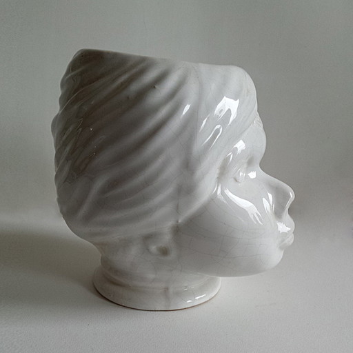 Italienische Vase / Jardiniere "Testa di Moro" im Stil von Fornasetti, 1960er Jahre