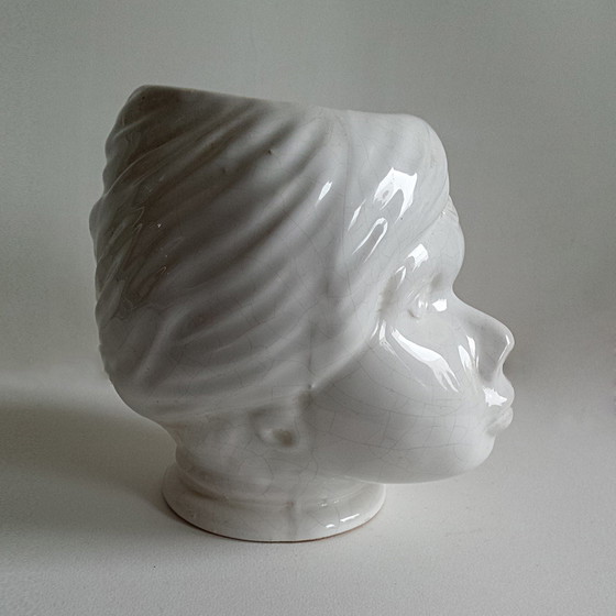 Image 1 of Italienische Vase / Jardiniere "Testa di Moro" im Stil von Fornasetti, 1960er Jahre