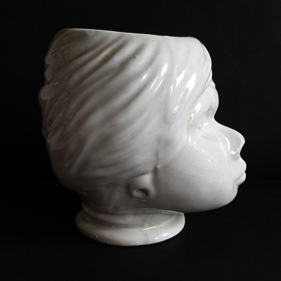 Image 1 of Italienische Vase / Jardiniere "Testa di Moro" im Stil von Fornasetti, 1960er Jahre