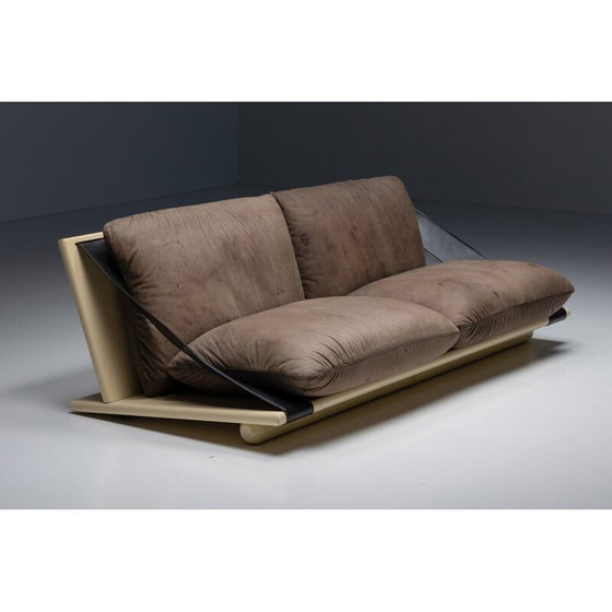 Image 1 of Zweisitzer-Sofa aus der Mitte des Jahrhunderts von Lacquer and Leather, 1970er