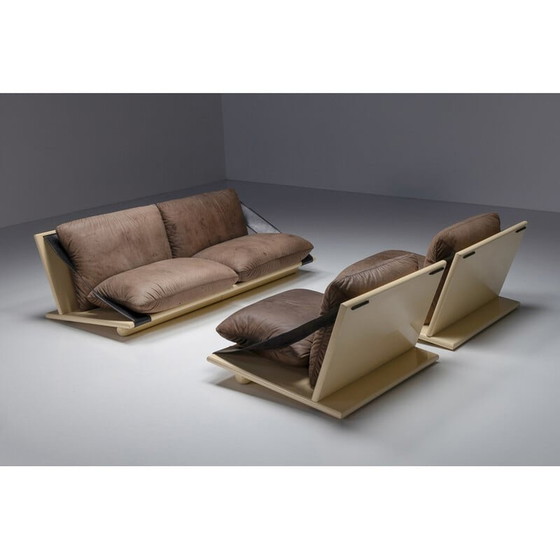 Image 1 of Zweisitzer-Sofa aus der Mitte des Jahrhunderts von Lacquer and Leather, 1970er