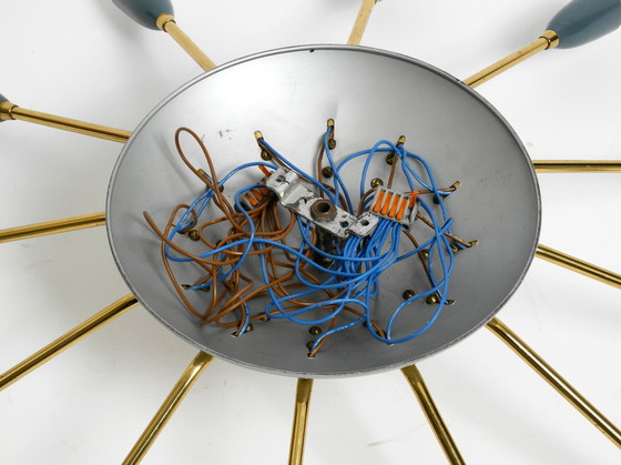 Image 1 of Sehr schöne große 12-armige Mid-Century Modern Messing Sputnik-Deckenlampe