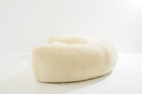 Image 1 of Raphaël Raffel Croissant Sofa aus Mohair-Samt 1970er Jahre