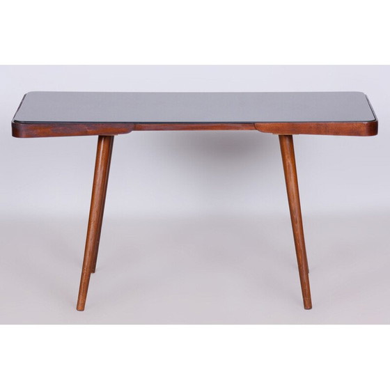 Image 1 of Mid Century Couchtisch aus Buchenholz und Opaxitglas von Interier Praha, Tschechien 1960s