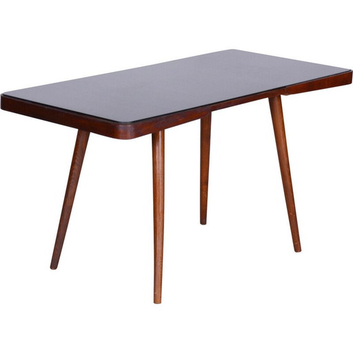 Mid Century Couchtisch aus Buchenholz und Opaxitglas von Interier Praha, Tschechien 1960s