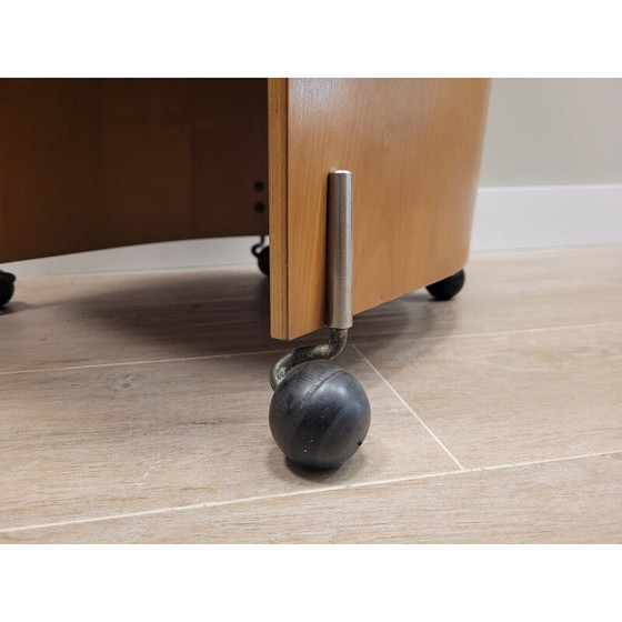 Image 1 of Ein Paar Vintage-Sessel "Incontro 5080" aus Holz und Leder von Massimo und Lella Vignelli für Bernini