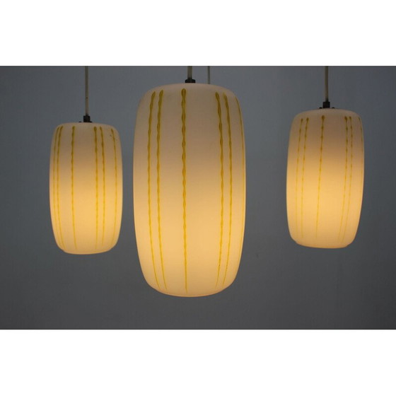 Image 1 of Mid Century Glas Pendelleuchte Deutschland 1970er