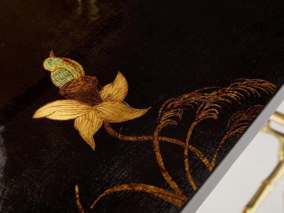 Image 1 of Maison Baguès Bambus Bronze Chinoiserie lackiert End Tabellen 1940s