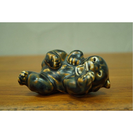 Image 1 of Bären-Briefbeschwerer aus Porzellan von Knud Kyhn für Royal Copenhagen, 1960er Jahre