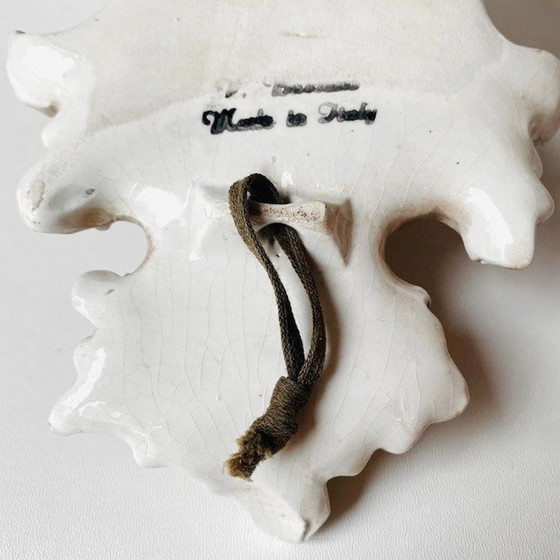 Image 1 of Wandweihwasserbehälter Porzellan Capodimonte Blumen 1960er Jahre