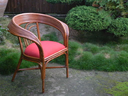 Besonderer Vintage Rattan Manou Stuhl 60er/70er Jahre