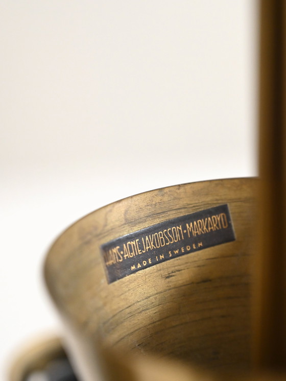 Image 1 of Kronleuchter aus Messing und Glas aus den 1950er Jahren von Hans-Agne Jakobsson