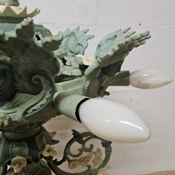 Image 1 of Einzigartige viktorianische Stehlampe aus Gusseisen Jugendstil Französische Stehlampe