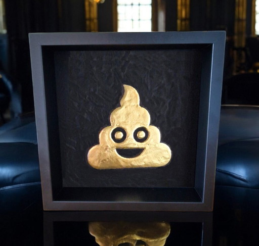 Golden Turd Emoticon Vergoldet 23Kt Gold Gerahmt