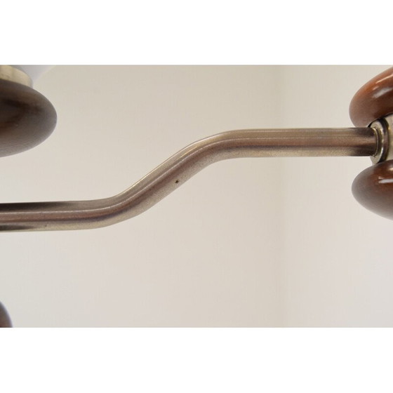 Image 1 of Vintage-Kronleuchter aus Holz und Glas, Tschechoslowakei 1960