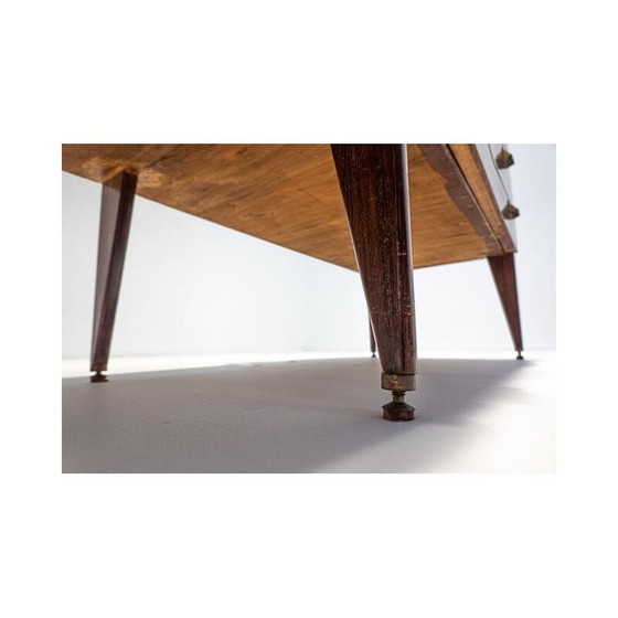 Image 1 of Vintage Schminktisch aus Holz mit Blitzspiegel, Italien 1960