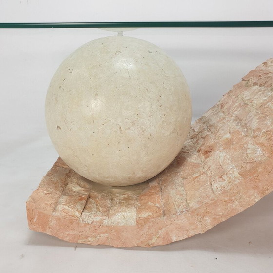 Image 1 of Vintage Couchtisch aus Mactan-Stein und Glas von Magnussen Ponte, 1980