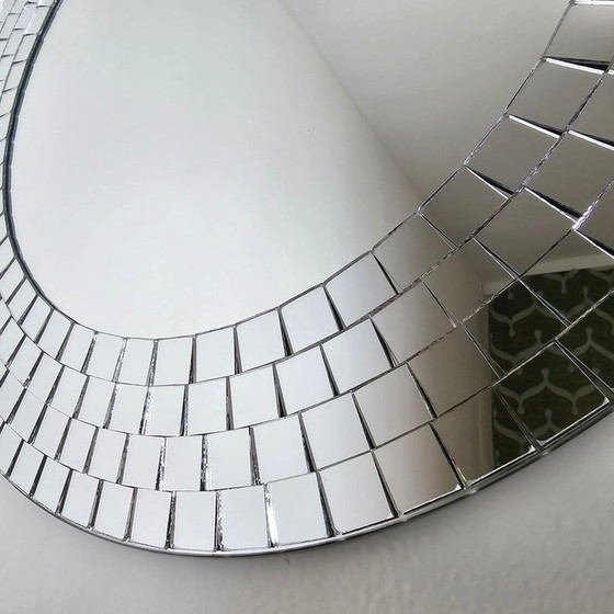 Image 1 of Vintage Ikea Mosaik Spiegel Runde Tranby in Silber aus den 1990er Jahren.